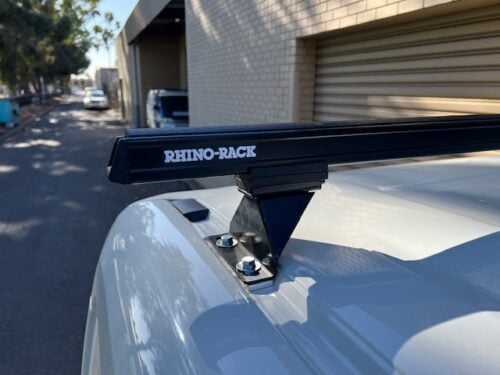 Toyota Hiace LWB/SLWB Gen6 2019on Rhino-Rack Heavy Duty Bars with Steel Legs (3 Bars) (Copy) - Image 7