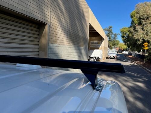 Toyota Hiace LWB/SLWB Gen6 2019on Rhino-Rack Heavy Duty Bars with Steel Legs (3 Bars) (Copy) - Image 6