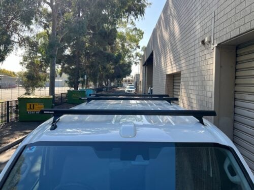 Toyota Hiace LWB/SLWB Gen6 2019on Rhino-Rack Heavy Duty Bars with Steel Legs (3 Bars) (Copy) - Image 5