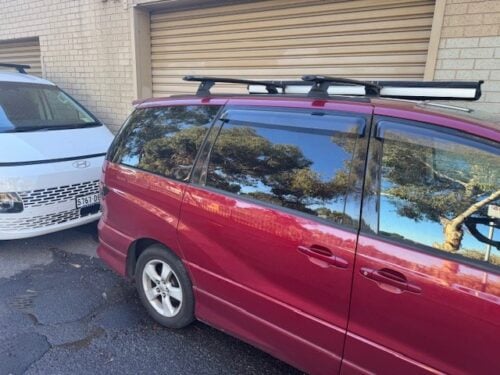 Toyota Tarago 2006 Onwards Vortex RCH Trackmount Black 2 Bar Roof Rack - Image 3
