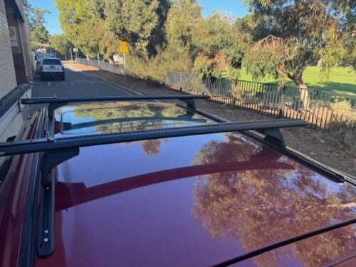 Toyota Tarago 2006 Onwards Vortex RCH Trackmount Black 2 Bar Roof Rack - Image 4