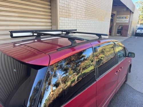 Toyota Tarago 2006 Onwards Vortex RCH Trackmount Black 2 Bar Roof Rack - Image 6