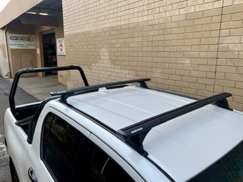 TOYOTA Hilux Gen 8 Double Cab 10/2015 Onwards Sportz RX300 Trackmount Black 2 Bar Roof Rack (JC-04654) - Image 10