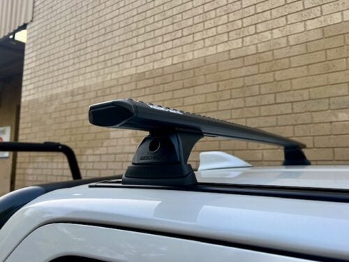 TOYOTA Hilux Gen 8 Double Cab 10/2015 Onwards Sportz RX300 Trackmount Black 2 Bar Roof Rack (JC-04654) - Image 6