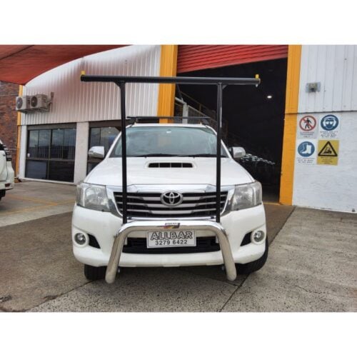 Polished Nudgebar & Hrack Set compatible with 2013 Toyota Hilux SR