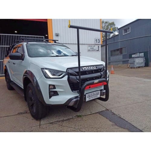 Black Nudgebar & HRack set to suit 2021 Isuzu DMax X-Terrain compliant with front Radar