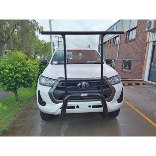 Black Nudgebar & Hrack Set compatible with 2020+ Toyota Hilux SR/Workmate with Safety Sense