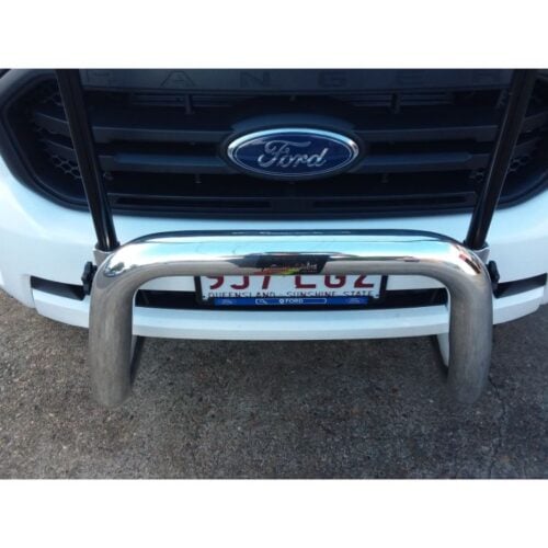Polished Nudgebar with Black HRack set suitable for use with 2021 Ford XL Ranger