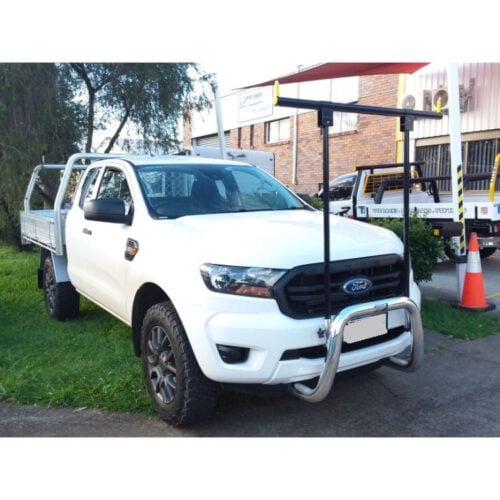 Polished Nudgebar with Black HRack set suitable for use with 2021 Ford XL Ranger