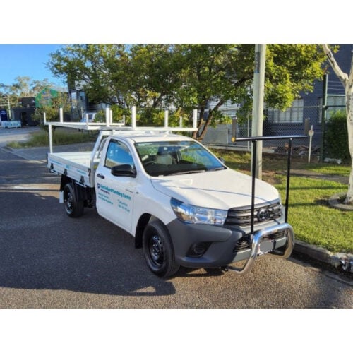 Polished Nudgebar & Black Plumbers HRack to suit 2022 Toyota Hilux Workmate