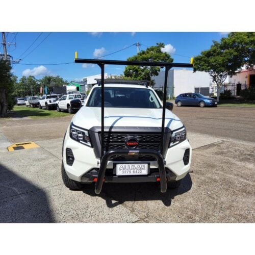 Black 76mm Nudgebar & Hrack Set suitable for 2024 Nissan Navara Pro4X