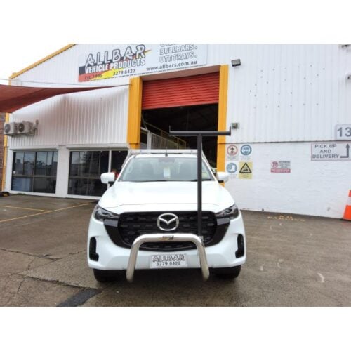Polished Nudgebar with Black T-Rack set to suit 2025 Mazda BT50