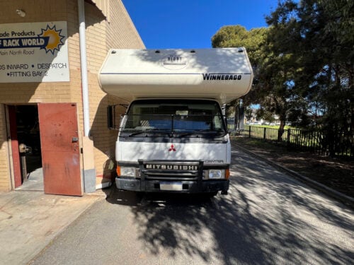 Mitsubishi Canter FE 1985-96 Black Windscreen Stone Protector - Image 2