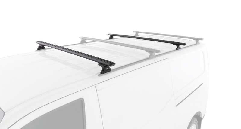 LDV eDeliver 7 Gen1 LWB (Low Roof) 1/2024 Onwards Sportz RLT600 Trackmount Black 2 Bar Roof Rack (JC-06637)
