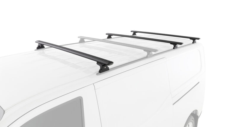 LDV Deliver 7 Gen1 LWB (Low Roof) 1/2024 Onwards Sportz RLT600 Trackmount Black 3 Bar Roof Rack (JC-06716)