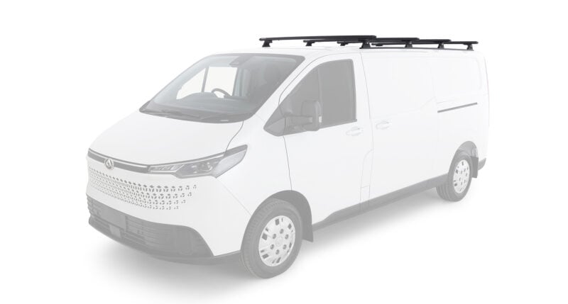 LDV eDeliver 7 Gen1 LWB (Low Roof) 1/2024 Onwards Sportz RLT600 Trackmount Black 4 Bar Roof Rack (JC-06715)