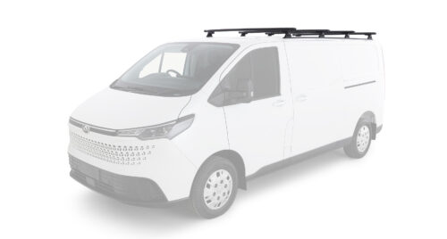 LDV Deliver 7 Gen1 LWB (Low Roof) 1/2024 Onwards Sportz RLT600 Trackmount Black 4 Bar Roof Rack (JC-06715)