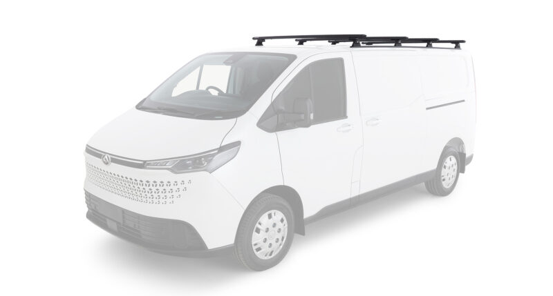 LDV Deliver 7 Gen1 LWB (Low Roof) 1/2024 Onwards Sportz RLT600 Trackmount Black 4 Bar Roof Rack (JC-06715)