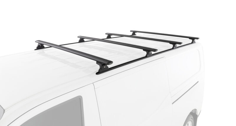 LDV Deliver 7 Gen1 LWB (Low Roof) 1/2024 Onwards Sportz RLT600 Trackmount Black 4 Bar Roof Rack (JC-06715)