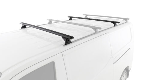 LDV Deliver 7 Gen1 LWB (Low Roof) 1/2024 Onwards Sportz RX300H Trackmount Black 2 Bar Roof Rack (JC-06638)