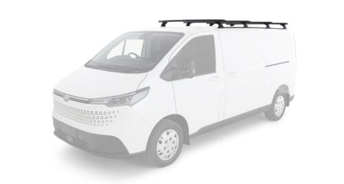 LDV eDeliver 7 Gen1 LWB (Low Roof) 1/2024 Onwards Sportz RX300H Trackmount Black 4 Bar Roof Rack (JC-06630)