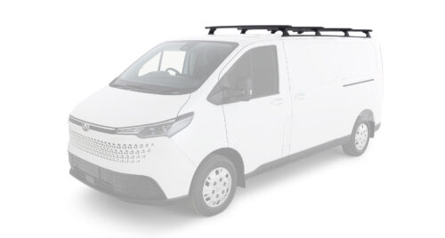 LDV eDeliver 7 Gen1 LWB (Low Roof) 1/2024 Onwards Sportz RX300H Trackmount Black 4 Bar Roof Rack (JC-06630)