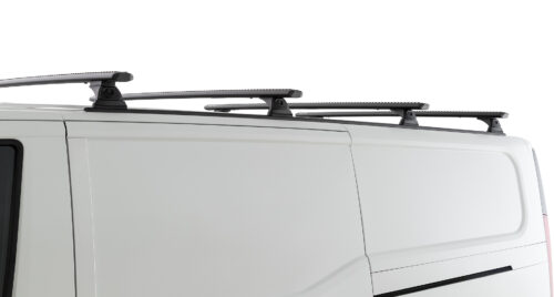LDV eDeliver 7 Gen1 LWB (Low Roof) 1/2024 Onwards Sportz RX300H Trackmount Black 4 Bar Roof Rack (JC-06630)