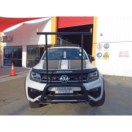 Black Nudgebar & Hrack Set suitable for use with 2021 VW Amarok 580 Walkinshaw with recovery points