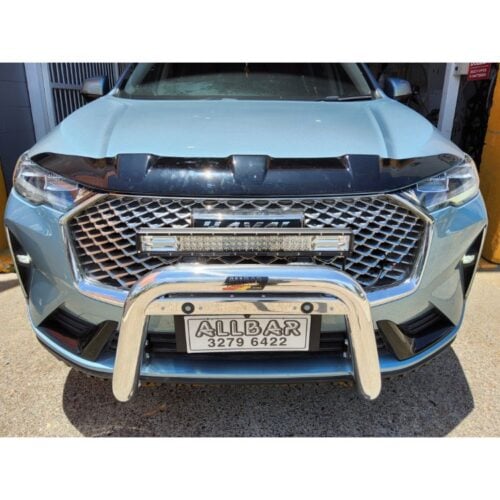 76mm Alloy Polished Nudgebar with Spot Light Tabs to suit 2022 Haval H6 (Light Bar not included)