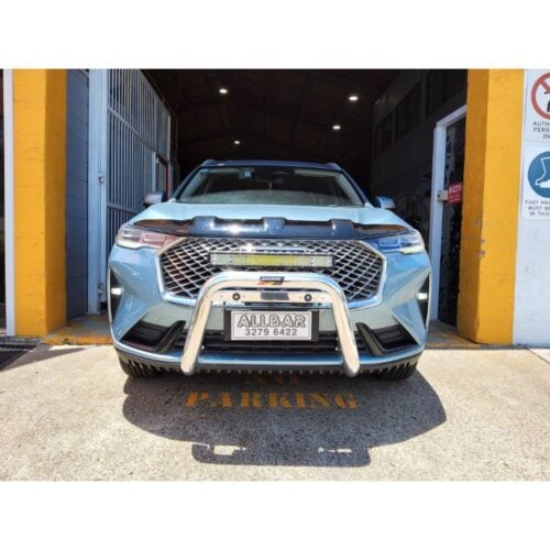 Alloy Polished Nudgebar with Spot Light Tabs to suit 2022 Haval H6 (Light Bar not included)