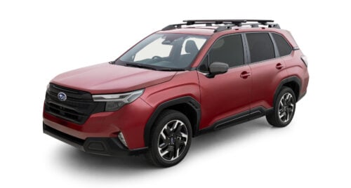 SUBARU Forester Gen6 With Raised Rail 2025 Onwards Sportz RX Black 2 Bar Roof Rack (JC-04570) - Image 1