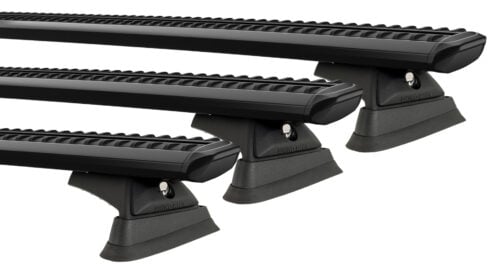 LAND ROVER Defender 130 L663 With Factory Track 1/2023 Onwards Sportz RCL Black 3 Bar Roof Rack (JC-04974) - Image 1