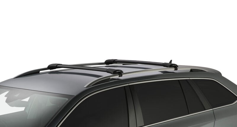 SUBARU Forester Gen5, SK With Raised Rail 1/2018-12/2025 Vortex StealthBar Black 2 Bar Roof Rack (JA7973)