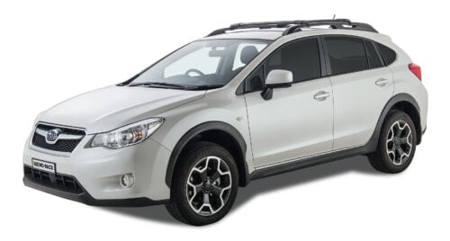 SUBARU Forester Gen5, SK With Raised Rail 1/2018-12/2025 Vortex StealthBar Black 2 Bar Roof Rack (JA7973)