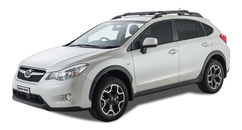 SUBARU Forester Gen5, SK With Raised Rail 1/2018-12/2025 Vortex StealthBar Black 2 Bar Roof Rack (JA7973)
