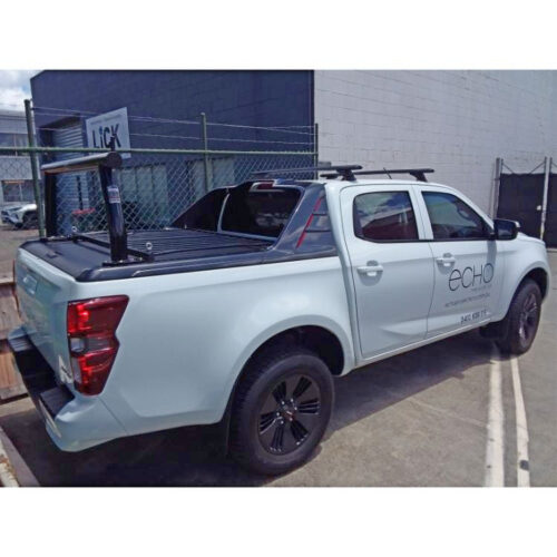 Isuzu DMax X-Terrain with Roller Shutter P/Coated Black 76mm Rear Fixed Trade Rack