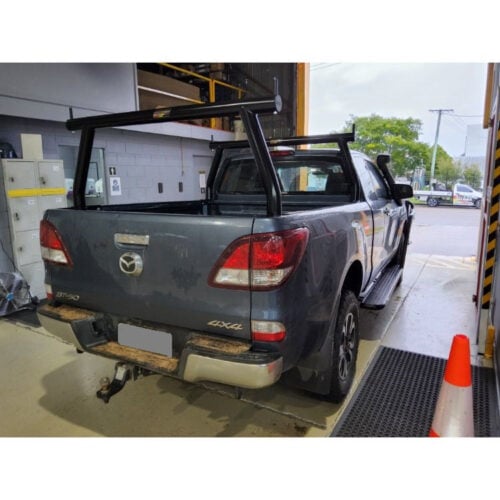 Mazda BT50 (2018) Satin Black FF/RR Trade Rack set (TekRack with Capped Ends & Rem. Pins)