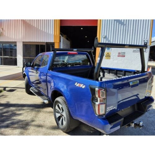 Isuzu DMax (2022) 76mm P/Coated Black FF/RR Trade Rack set