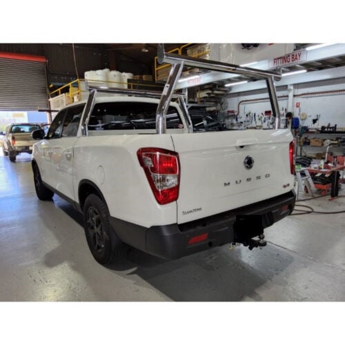 Ssangyong Musso  76mm Polished front fixed/rear removable Trade Rack set