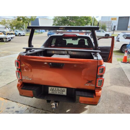 Isuzu DMax X-Terrain with Roller Shutter P/Coated Black 76mm Rear Removable Trade Rack