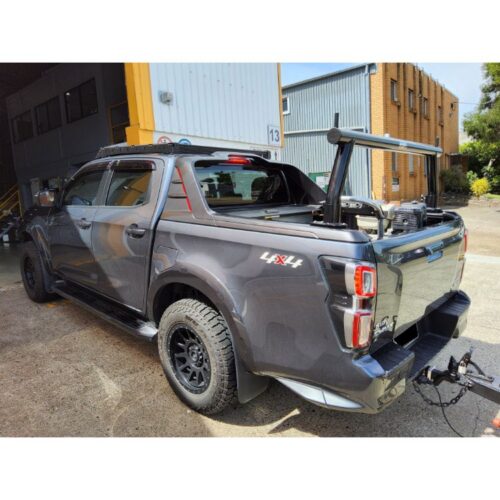 Isuzu DMax X-Terrain with Roller Shutter P/Coated Black 76mm Rear Removable Trade Rack