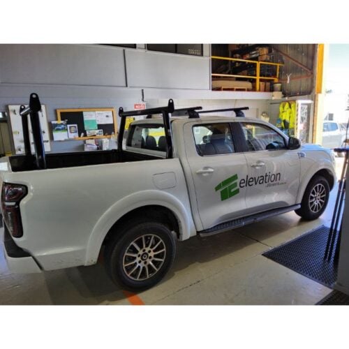 GWM Cannon 76mm P/Coated Black Front Fixed & Rear Removable Trade Racks with 2 x Rhino Roof Racks