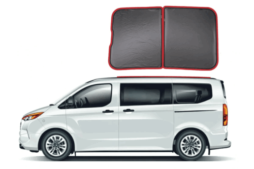 Ford Transit Custom/Tourneo Custom 2nd Generation | Volkswagen Transporter/Caravelle 7th Generation Panoramic Glass Snap Shades (2 Pieces) (T7; 2023-Present