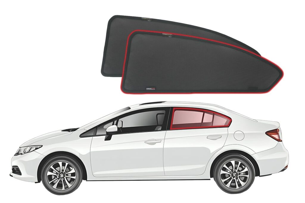 Honda Civic Sedan 9th Generation Car Rear Window Snap Shades (FG; 2011 ...