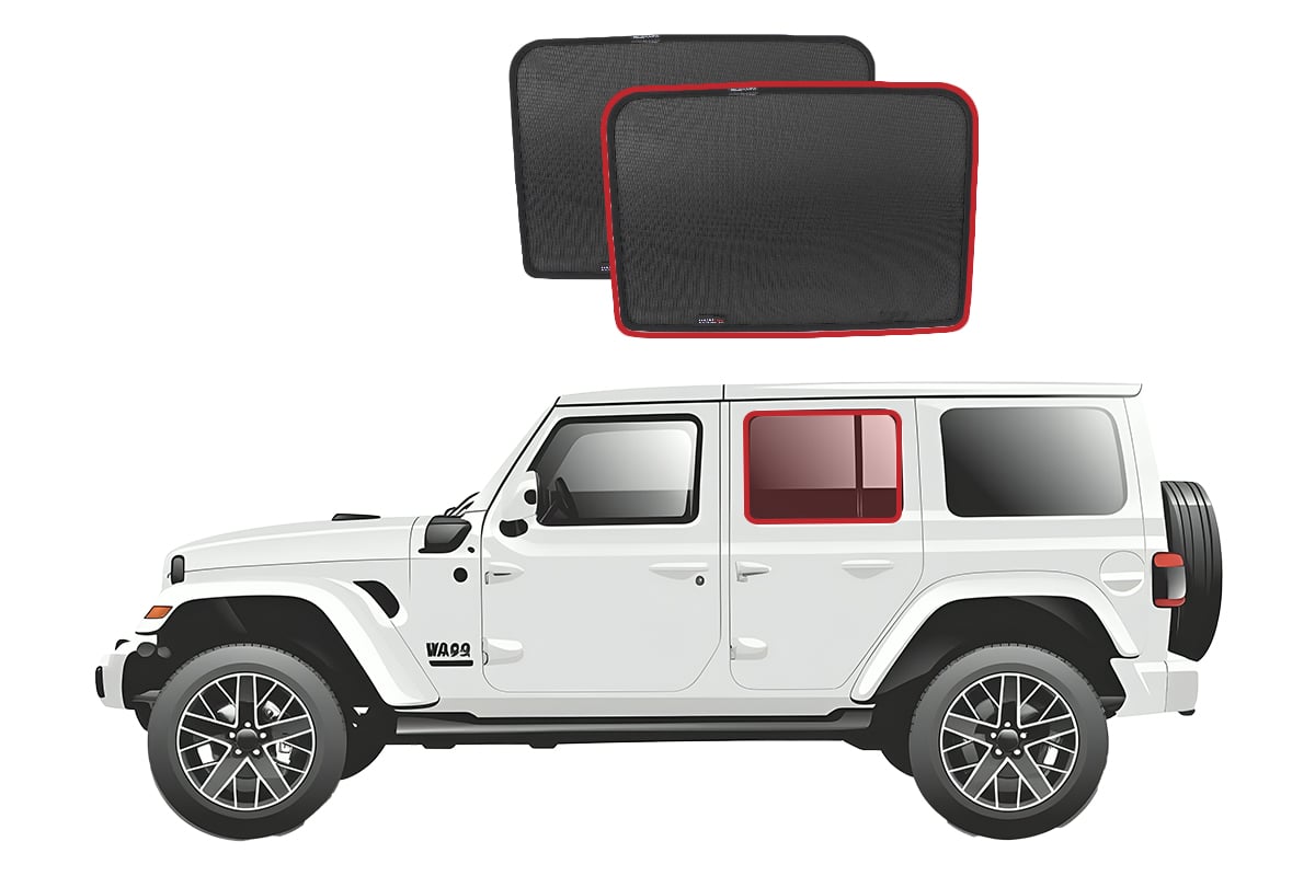 Jeep Rear Window Shade Jeep Wrangler/Gladiator Car Rear Window Snap Shades (JL/JT; 2018 ...