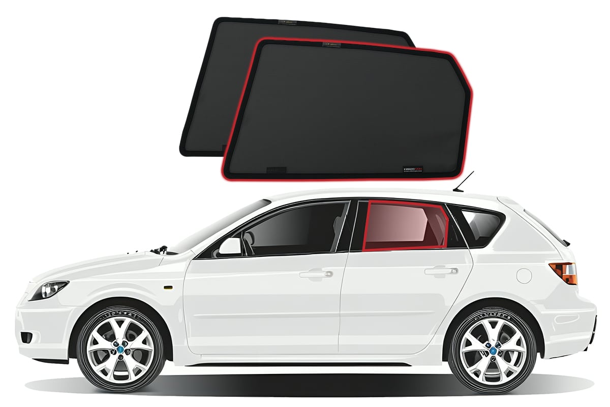 Mazda 3 Hatchback 1st Generation Car Rear Window Snap Shades (BK; 2003 ...