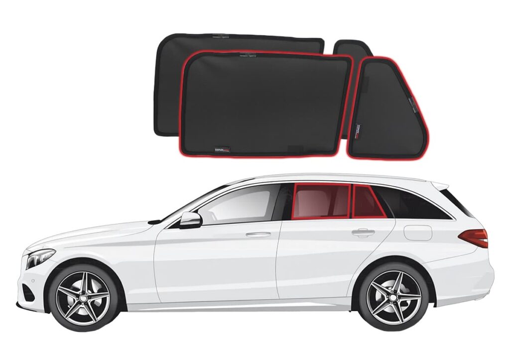 Car Rer Mer Mercedes-Benz C-Class Wagon 4th Generation Car Rear Window Snap Shades ...