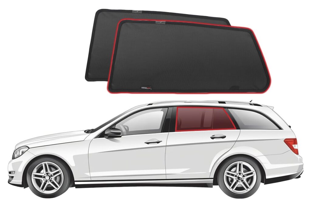 Car Rer Mer Mercedes-Benz C-Class Wagon 3rd Generation Car Rear Window Snap Shades ...