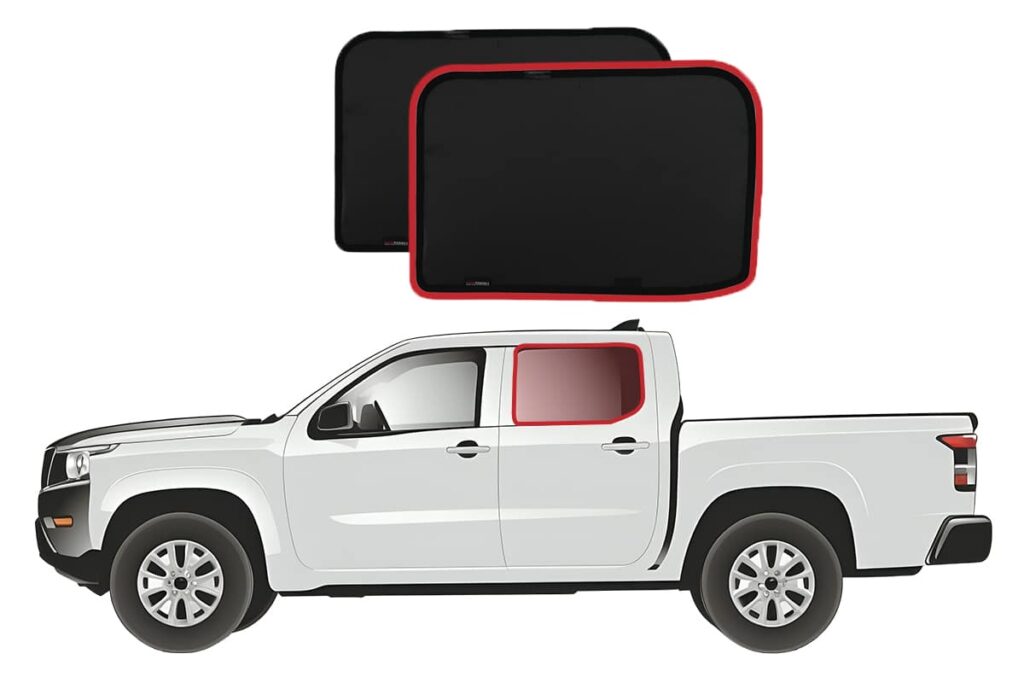 Nissan Frontier 3rd Generation Car Rear Window Snap Shades (D41; 2022 ...