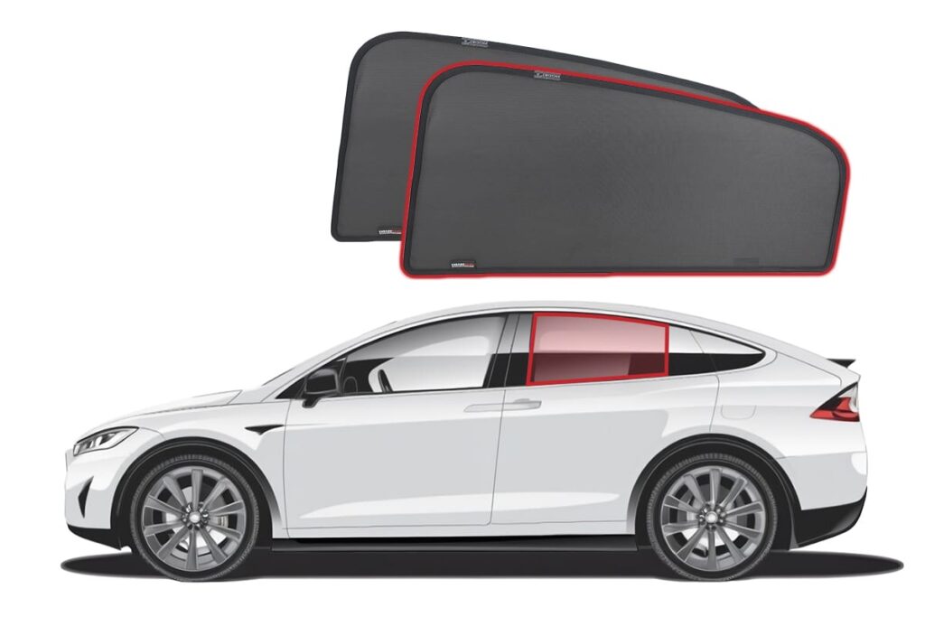 Tesla Rear Window Storage Tesla Model X Car Rear Window Snap Shades (2015-Present) - Roof Rack World